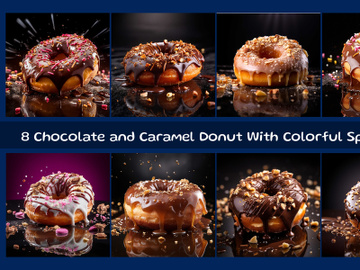 Chocolate and Caramel Donut With Colorful Sprinkles preview picture
