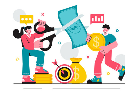 11 Cost Reduction Business Illustration