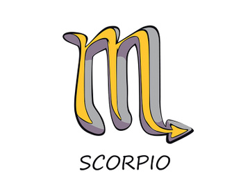Scorpio zodiac sign flat cartoon vector illustration preview picture