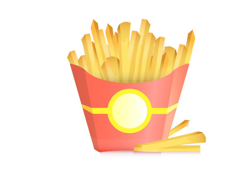 Fast food : french fries, vector illustration