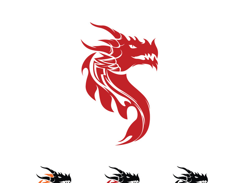 Dragon head vector image logo