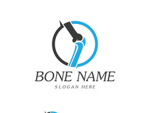 Bone Plus logo. Healthy bone Icon. Knee bones and joints care protection logo template. Medical flat logo design. Vector of human body health. Emblem
