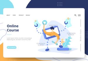 E-Learning Education set Illustration