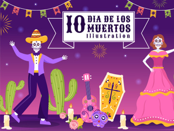 10 Dia De Los Muertos or Day of the Dead Illustration preview picture