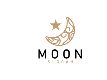 Moon Logo, Crescent Star And Moon Design preview picture