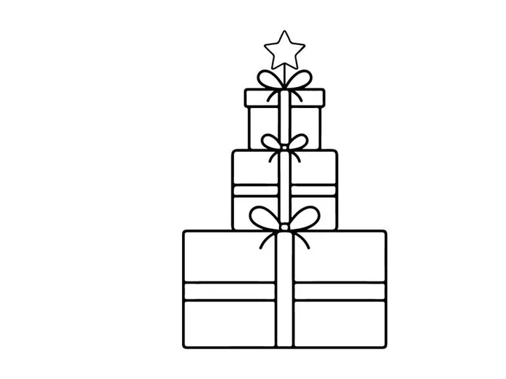 Stacked Christmas gift boxes with ribbons and bows for festive holiday celebration