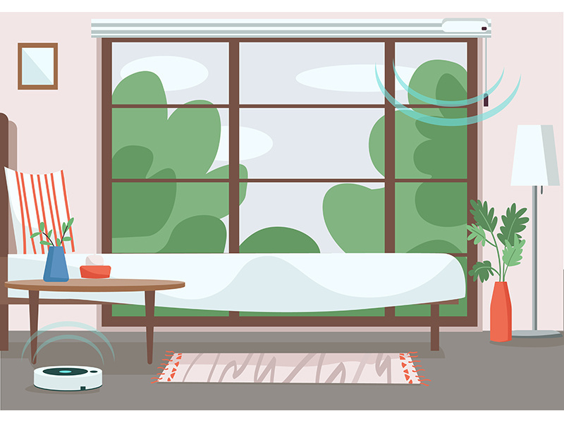 Modern apartment flat color vector illustration