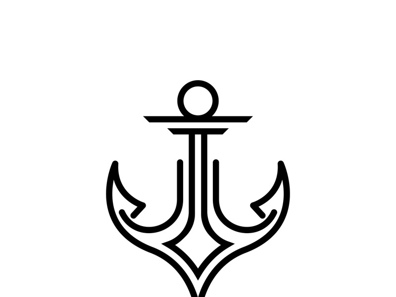 Anchor logo icon boat ship marine navy design vector