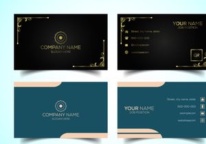 Double-Sided Luxury, Modern and Elegant Business Card Design Template. Vector Illustration
