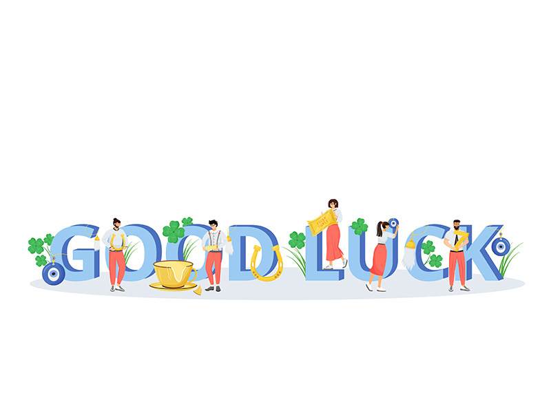 Good luck word concepts flat color vector banner