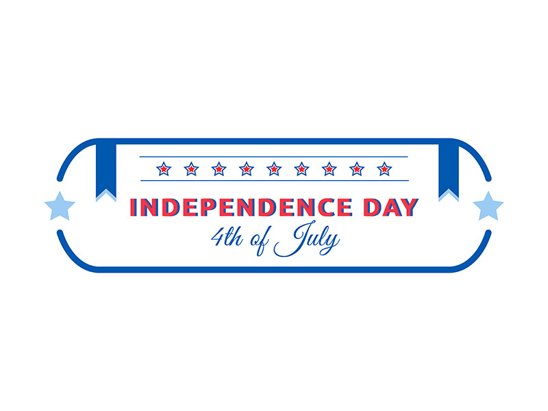Independence Day ceremony flat color vector badge