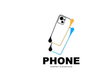 Smartphone Logo, Communication Electronics Vector, Modern Phone Design, For Company Brand Symbol