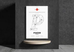 Free Indoor Wall Poster Mockup PSD