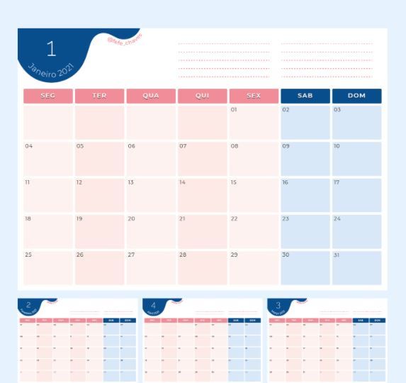 Calendário 2021