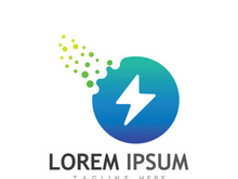 Colorful electric lightning logo design.