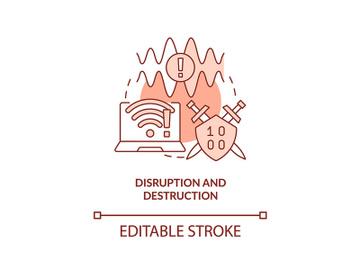 Disruption and destruction red concept icon preview picture