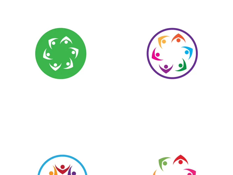 Community of people logo design with creative idea.
