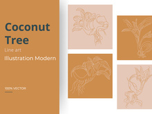 Coconut tree line art