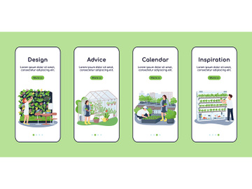 Landscape design onboarding mobile app screen flat vector template preview picture