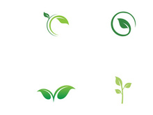 Natural green leaf logo