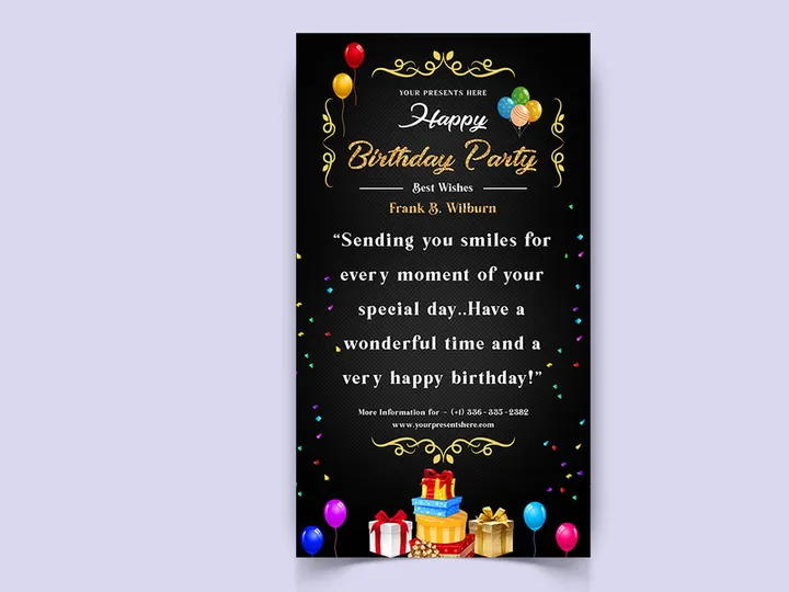 Birthday Party Social Media Post Template