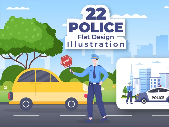 22 Police Design Illustration