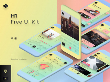 H1: A colorful mobile UI kit preview picture