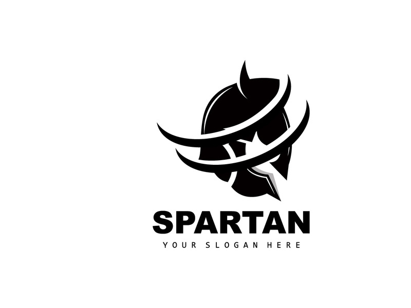 Spartan Logo,Vector Viking, Barbarian, War Helmet Design, Product Brand Illustration