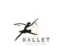 Ballet Dance studio logo design. Silhouette of a girl Dancing class abstract figure illustration