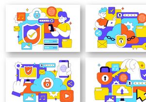 10 Digital Cloud Security Illustration