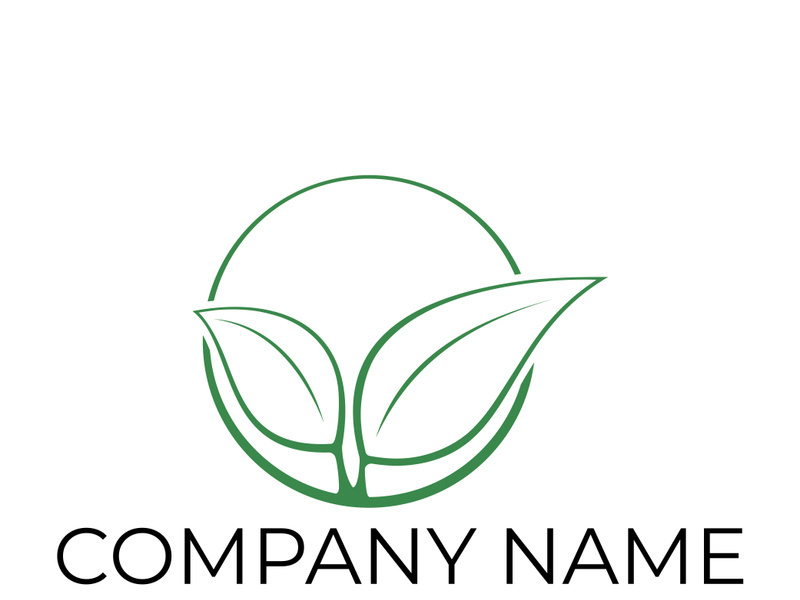 Green leaf logo design vector illustration
