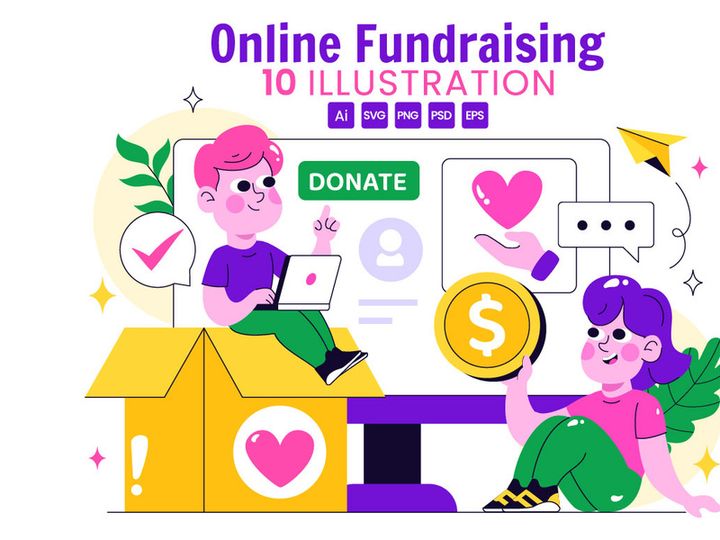 10 Online Fundraising Illustration