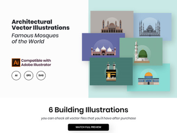 Famous Mosques of the World Vector Illustrations preview picture