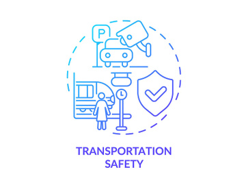 Transportation safety blue gradient concept icon preview picture