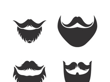 Beard icon logo and mustache vector illustration design symbol