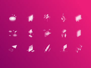Marketing Isometric Transparent Icons preview picture