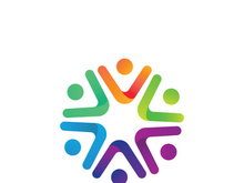 People social community logo design with creative idea