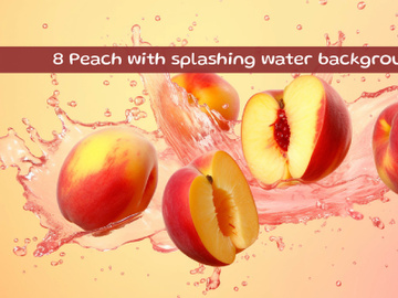 Peach with splashing water background preview picture