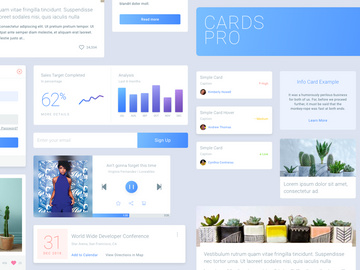 Cards Pro - Free UI Kit preview picture