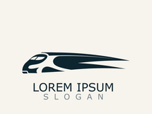 Modern Train logo image design transport railway icon template