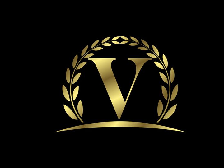 Golden letters with a golden laurel wreath. English alphabet, vector illustration