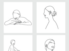 Beauty Woman Line Art, Wall Decoration