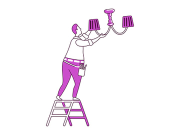 Fixing chandelier flat silhouette vector illustration preview picture