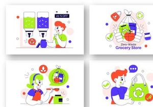 10 Zero Waste Grocery Store Illustration