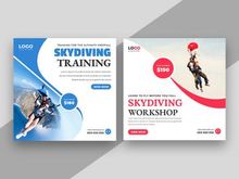 Skydiving Training Social Media Instagram Post Banner