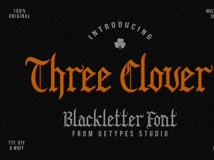 Three Clover - Blackletter Font