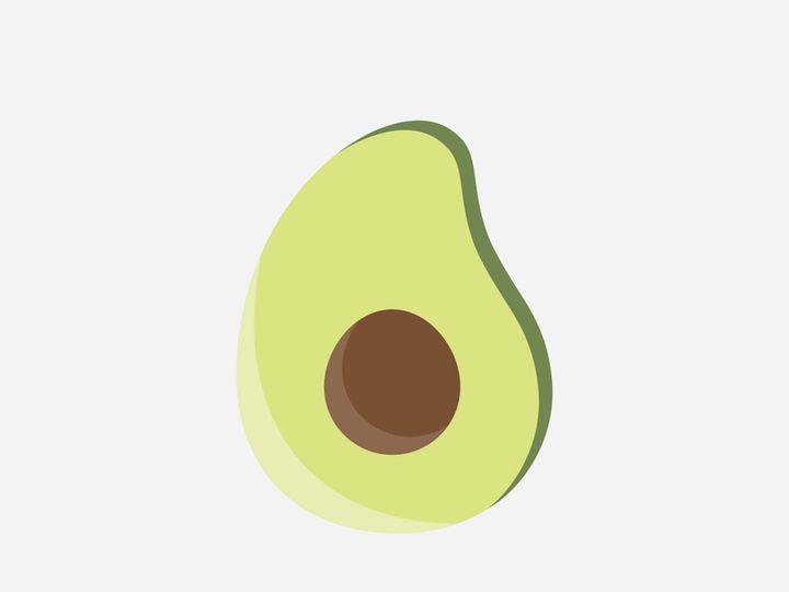 Avocado fruit logo template, healthy food symbols