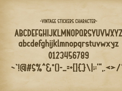 Vintage Stickers - Condensed Font