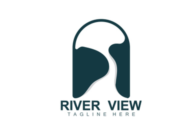 River Logo Design, River Creek Vector, Riverside Illustration With A Combination Of Mountains And Nature, Product Brand preview picture