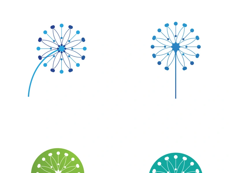 Dandelion flower logo vector